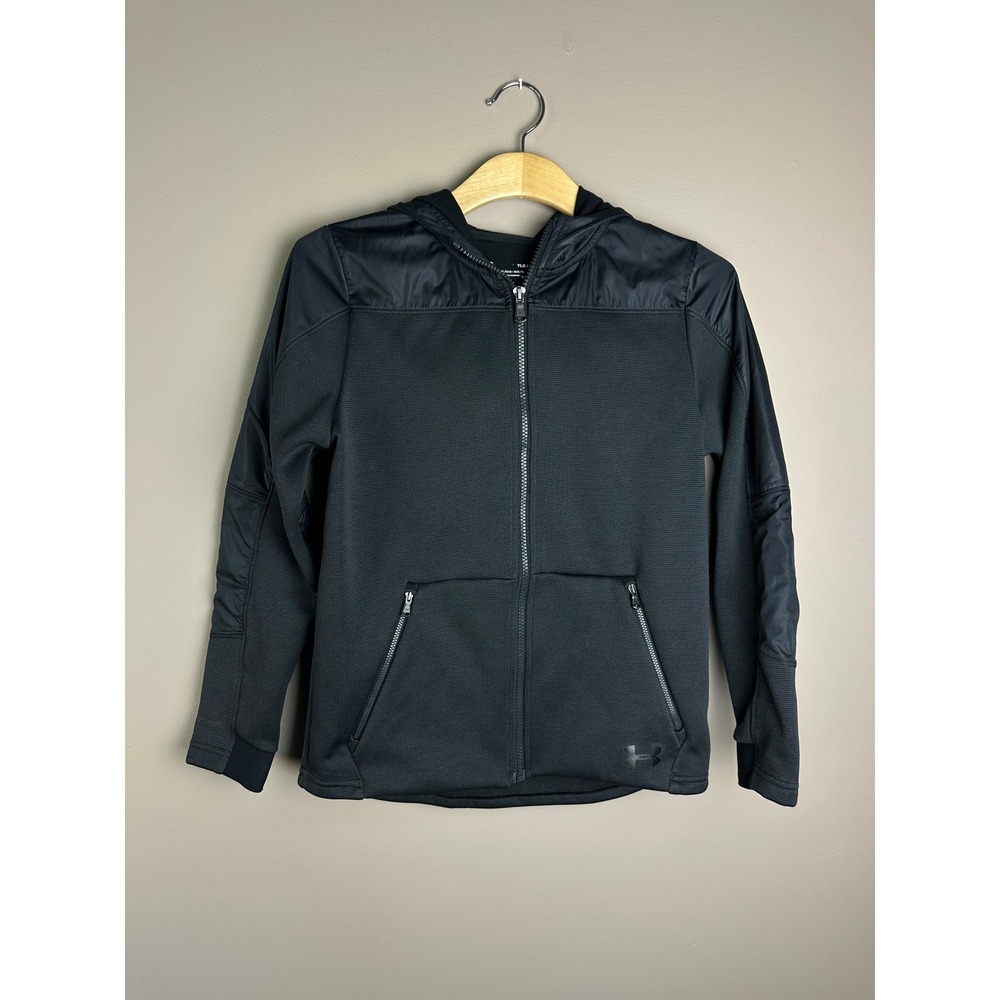 Under Armour Kids ColdGear‎ Hybrid Full Zip Hoodie Black YLG Large Jacket